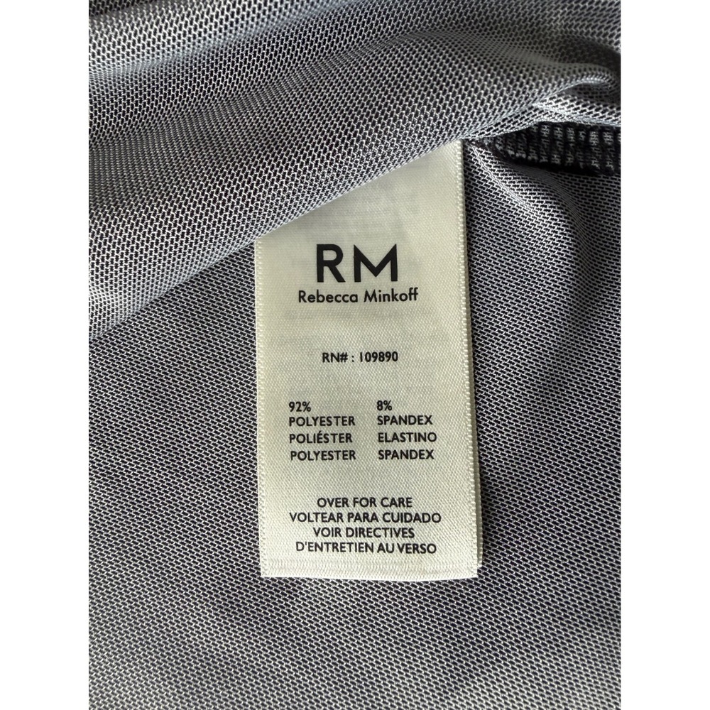 Rebecca Minkoff Grey Floral Mesh Long Sleeve Top Crew Neck Rose Print Small - Picture 4 of 7